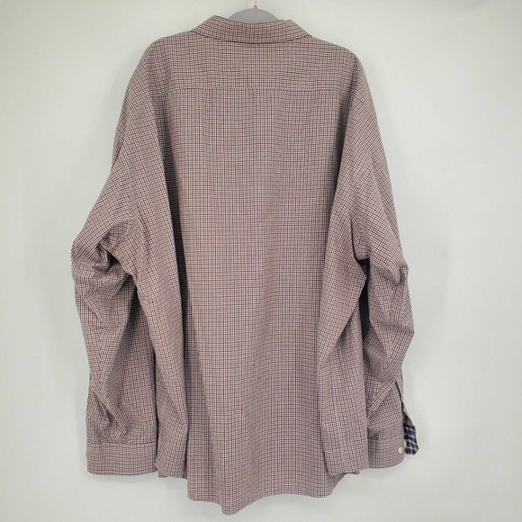 Egara Button Up Shirt Non-Iron Classic Fit Red Check Men's 4XL Cotton - Picture 3 of 8